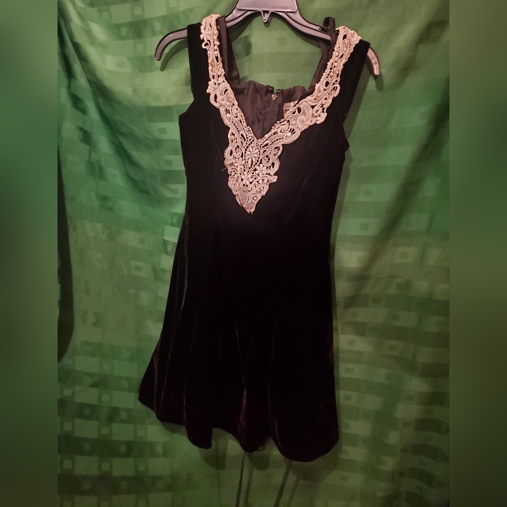 Black and White V Neck Dress